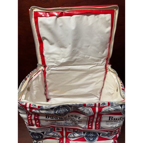 Vintage Budweiser Insulated Soft Shell Lunch Box Six Pack Bag Cooler - Picture 6 of 9